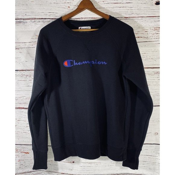 Champion Authentic Arthleticwear Size Medium Black Crewneck Pullover Sweatshirt - Picture 1 of 11